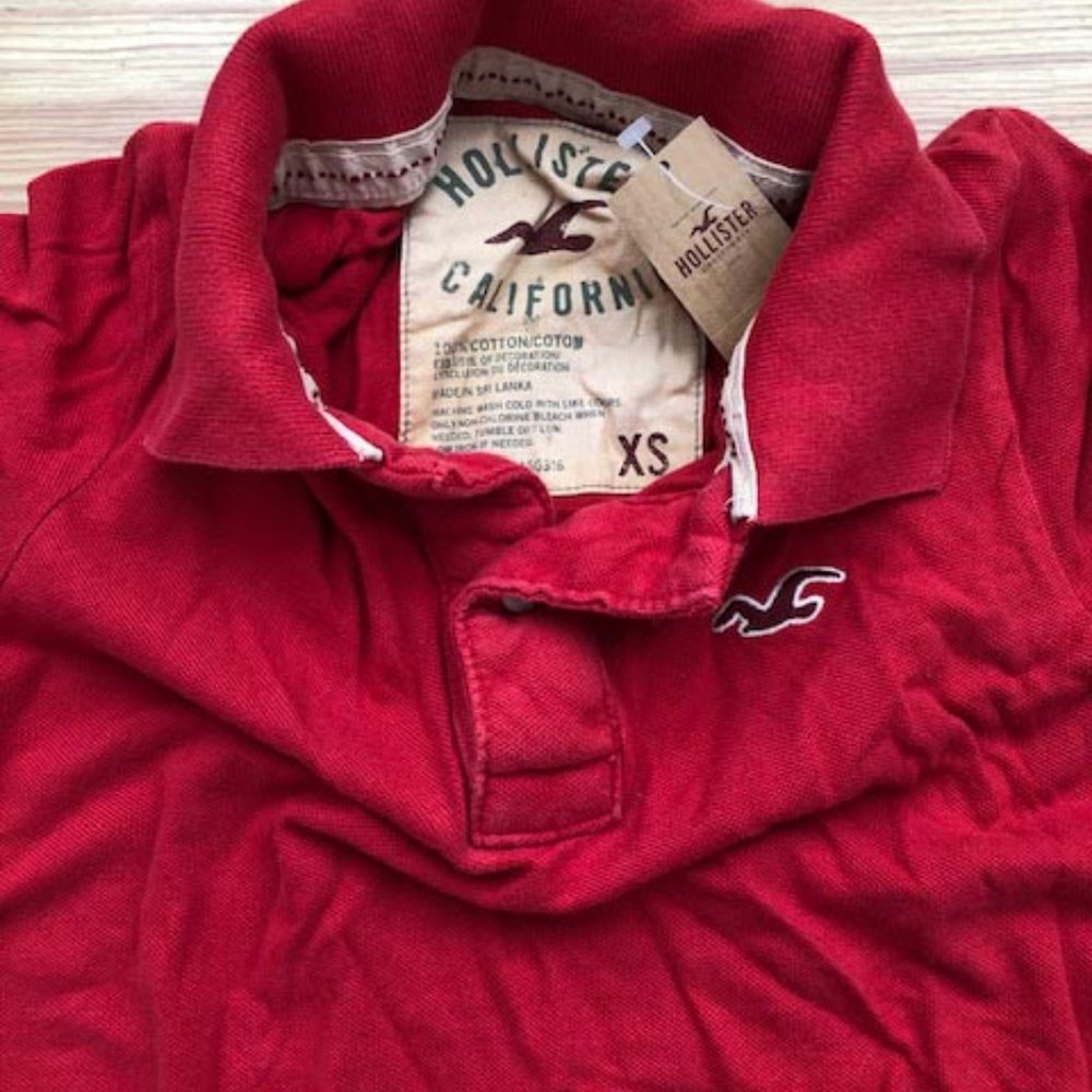 Hollister Pique Polo shirt(XS)Red - Picture 2 of 3